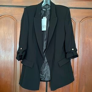 Zara NWT Bloggers Favorite Blazer With Rolled Up Sleeves Size Small
